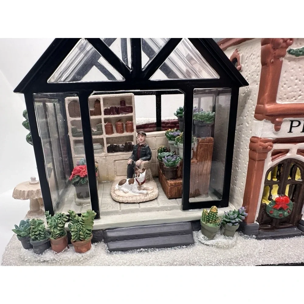 St. Nicholas Square Christmas Village Plant Shop Lighted Building‎ 2020 Tested